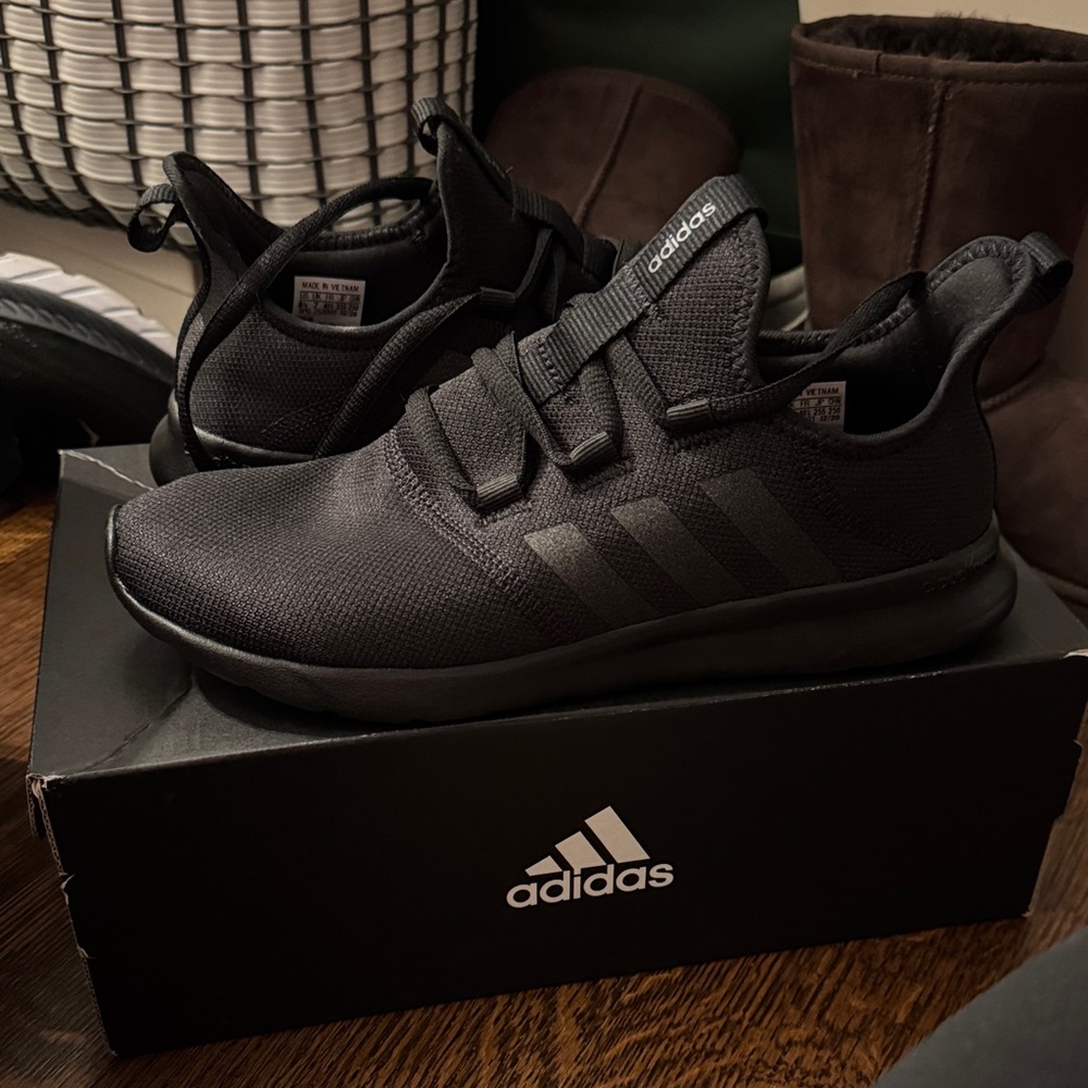 adidas Black Low-Top Knit Lace-Up Sneakers